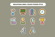 30 EDUCATION LINEAL COLOR STICKER, an Object Graphic by agusrahar (Thumbnail 2 of 4)