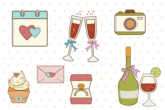 15 Vintage Wedding Vector Icon