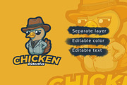 Chicken Detective Mascot Logo, a Templates & Theme by Thirtypath Studio (Thumbnail 2 of 3)