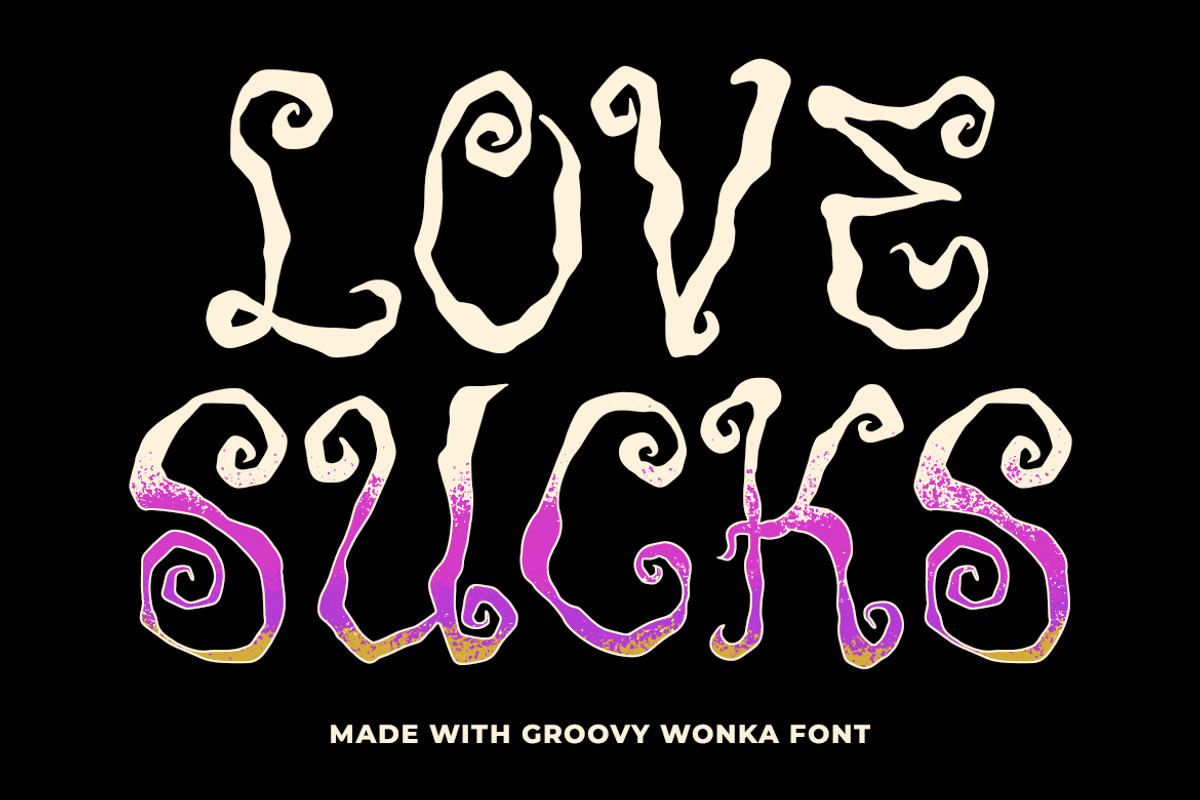 GF Wonka Rough Handdrawn Swirly Font, a Handwritten Font by GroovyFontCo (Photo 3 of 7)