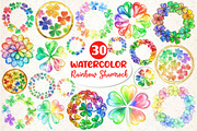 Rainbow Shamrock Circles Clipart, an Illustration by Dream Creation (Thumbnail 1 of 6)