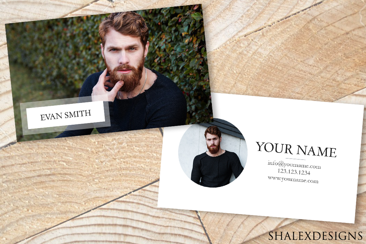 White Business Card Template PSD, a Business Card Template by ShalexDesigns