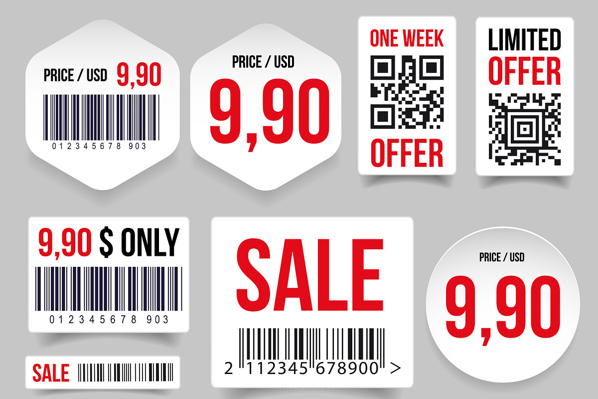 Sale Barcode label tag, a Work Illustration by Lin´s