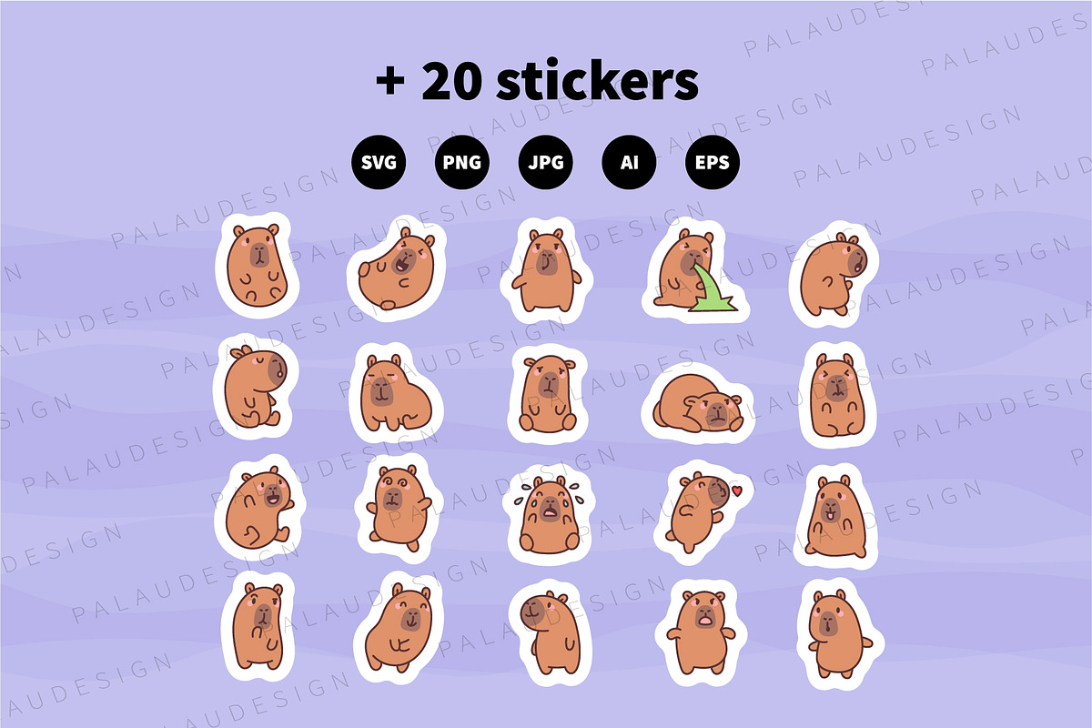 Capybara Emotions Clipart, an Animal Illustration by Palau (Photo 10 of 10)
