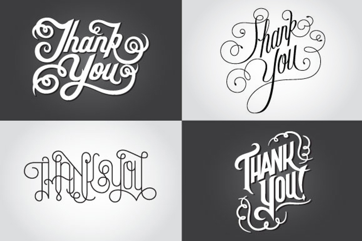 Thank You Vector Lettering