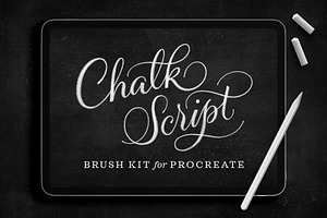 Chalk Script Procreate Brush Kit