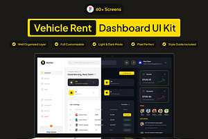 RentQu Dashboard - Rent Car UI Kit, an UI Kit Template by Moni Studio