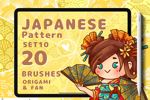 20 Procreate Japanese Pattern Brush