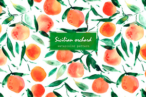 Sicilian orchard - seamless pattern