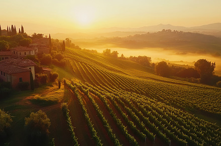 Golden sunrise illuminates rolling v, a Background Photo by Pixeness