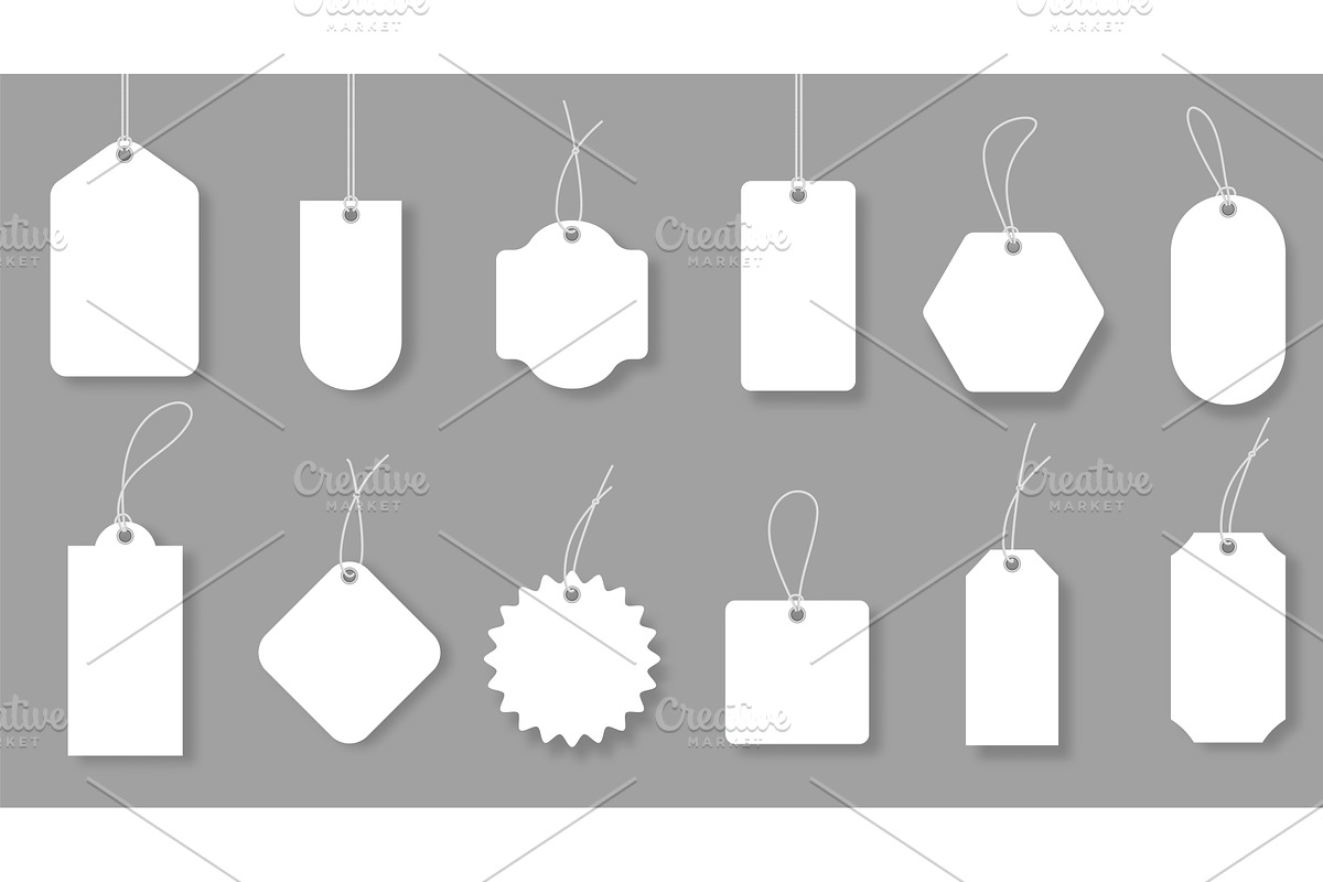 Blank price labels, white luggage, a Work Illustration by Frogella
