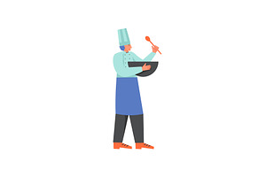 Restaurant cook, vector flat style