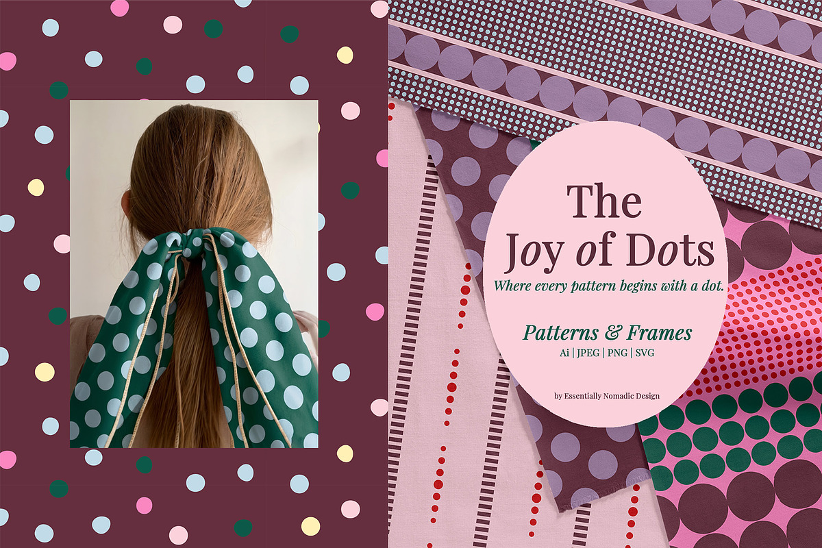 Joy Of Dots: Pattern & Frames, a Pattern Graphic by Essentially Nomadic (Photo 1 of 12)