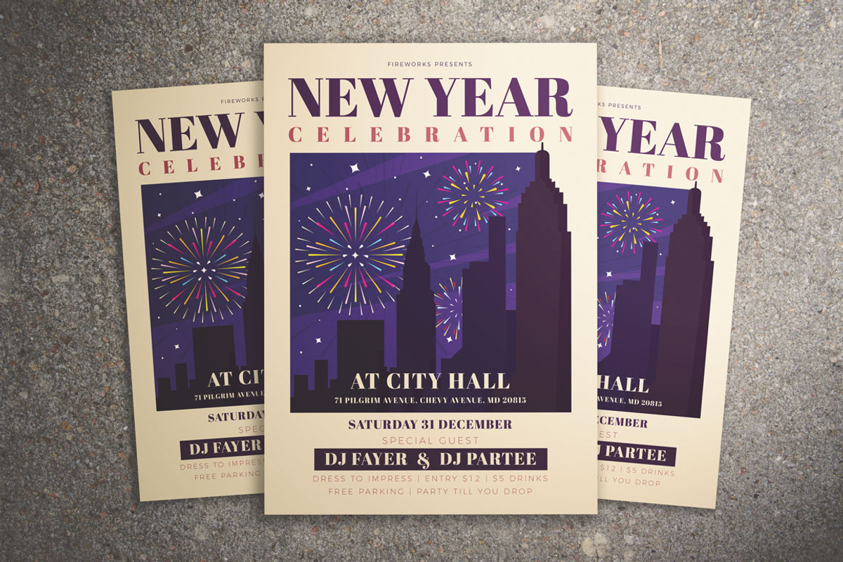 New Year Celebration Flyer, a Flyer Template by KMZVR.Lab (Photo 3 of 4)