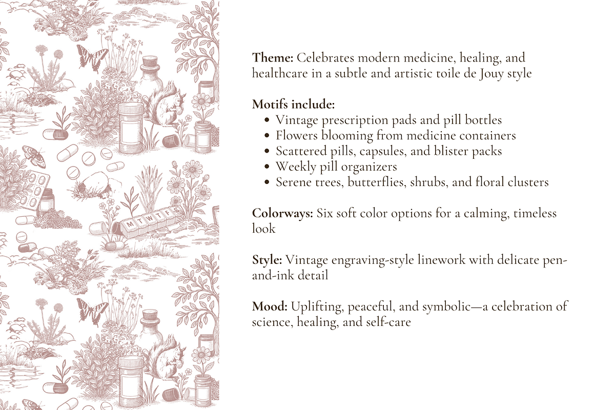Medical Toile de Jouy Pattern, a Background Graphic by Hughes Studio (Photo 4 of 8)