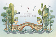 Old European houses watercolor clipa, an Object Illustration by NATASHA CHU (Thumbnail 7 of 21)