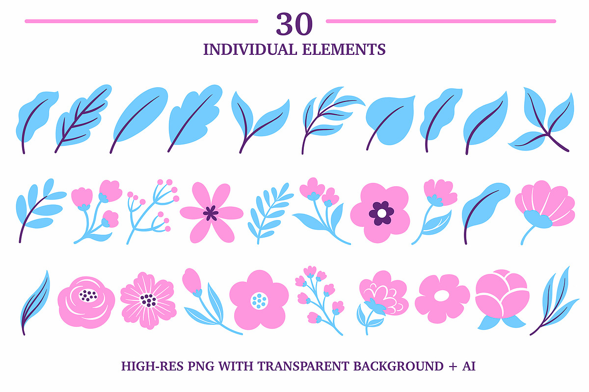Spring flowers collection!, a Texture Illustration by Great Glebsby (Photo 3 of 8)
