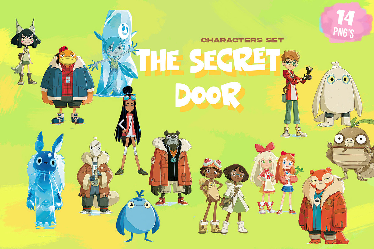 THE SECRET DOOR PNG SET, a Person Illustration by XiXong STUDIO (Photo 1 of 6)