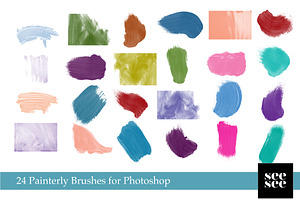 24 Painterly PSD Brushes