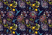 2 Fantasric Floral Patterns, a Pattern Graphic by Sunny_Lion (Thumbnail 2 of 3)