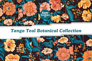Tango Teal Botanical Digital Papers, a Pattern Graphic by Happy Creators Co. (Thumbnail 5 of 7)