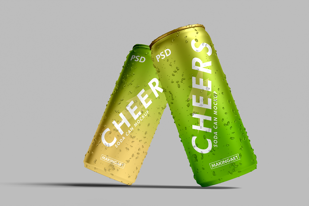 Realistic Soda Can Mockup PSD, a Cups & Container Mockup by MA-KING_ART (Photo 2 of 5)