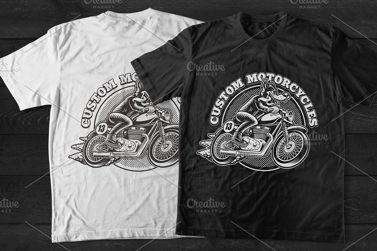 Wolf Biker on a Motorcycle, an Illustration by Harry Kasyanov (Photo 3 of 4)