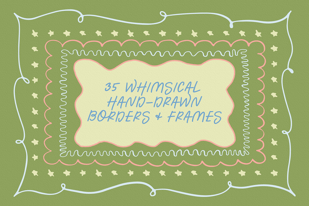 35 Whimsical Vector Borders + Frames, an Object Graphic by Design by Laney (Photo 1 of 14)