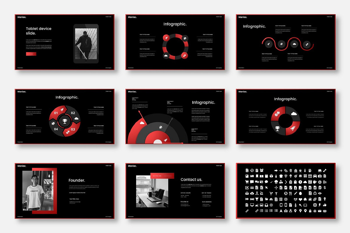 Maniac – Business PowerPoint, a Presentation Template by Dens Creative Studio (Photo 5 of 6)