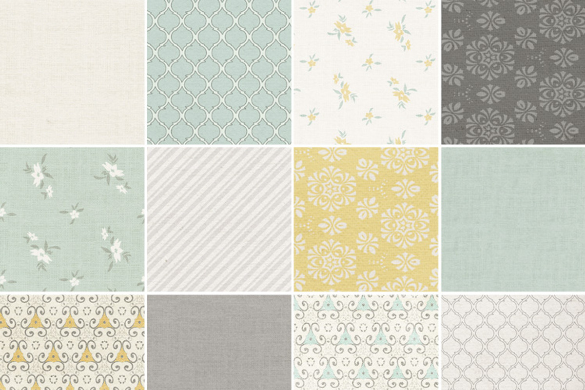 Vintage Mint Gold Gray Papers preview 2