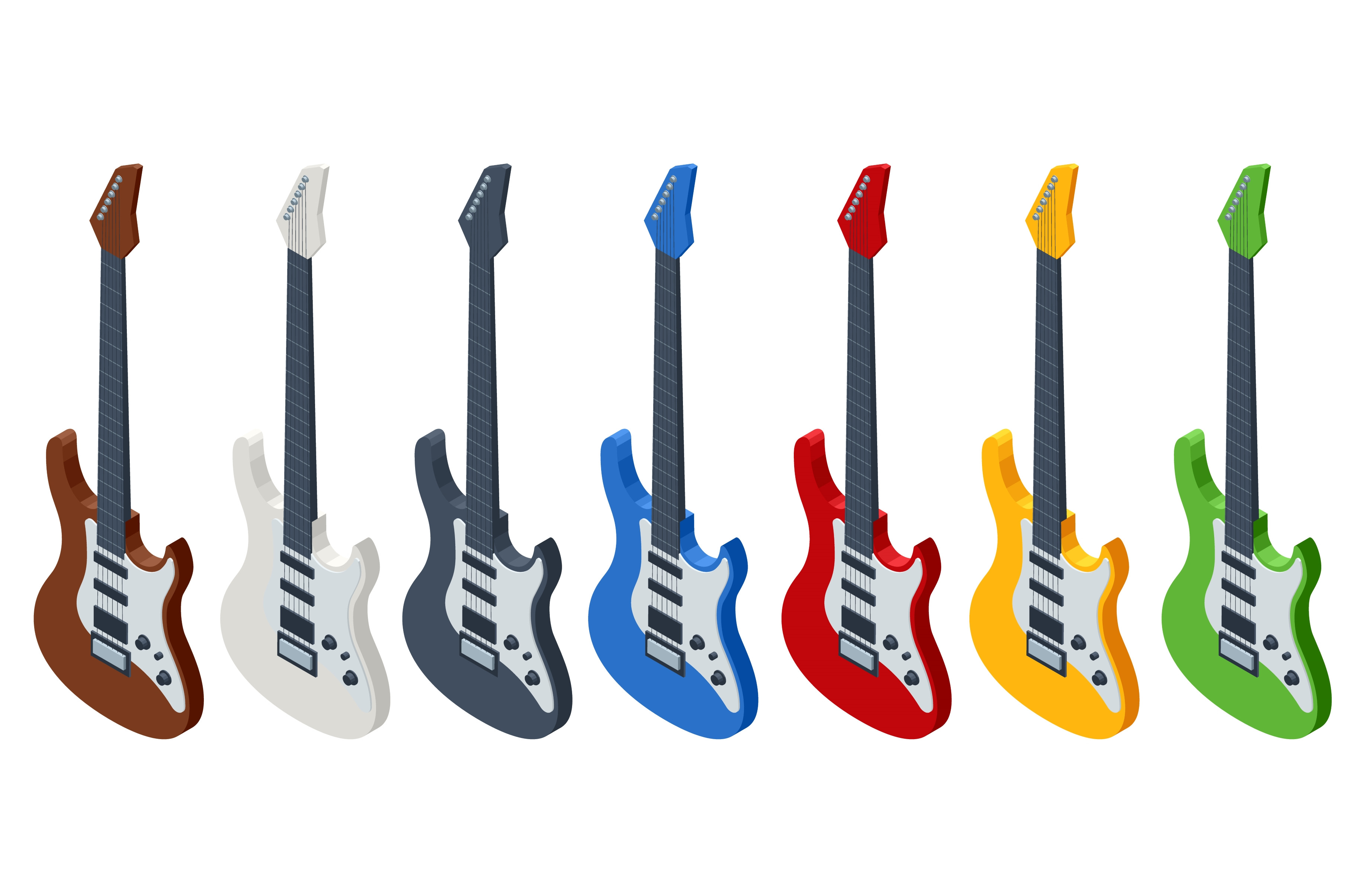 Isometric Realistic Electric Guitar by Golden Sikorka | Creative Market