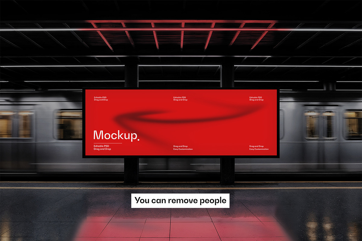 Subway Station Billboard Mockup, an Advertising Mockup by RamStudio2 (Photo 2 of 7)