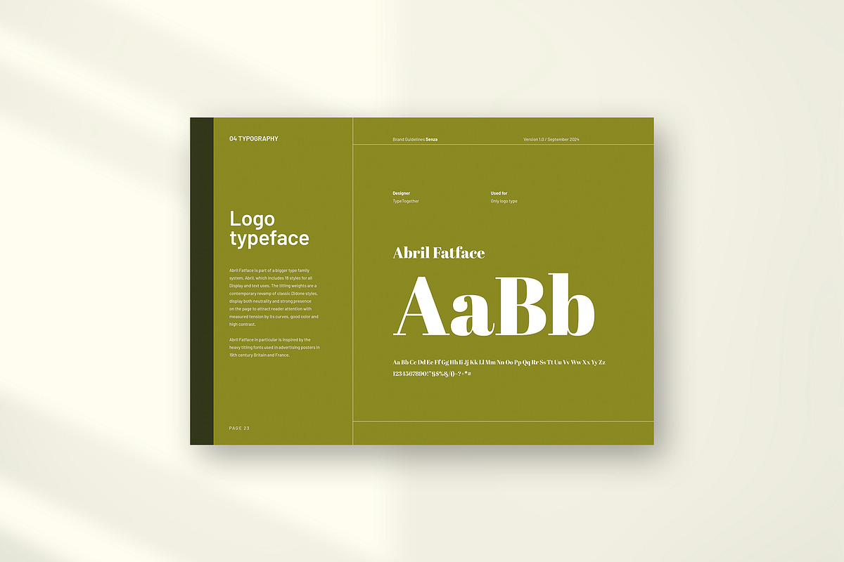 SENZA Brand Guidelines, a Brochure Template by Imagination Area (Photo 8 of 14)