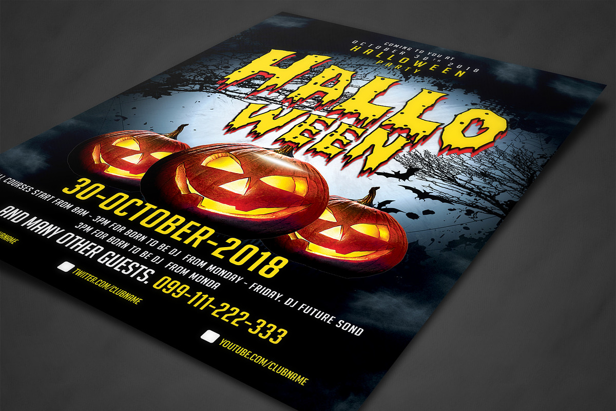 Halloween Party Flyer, a Flyer Template by AfzaalGraphics (Photo 2 of 4)