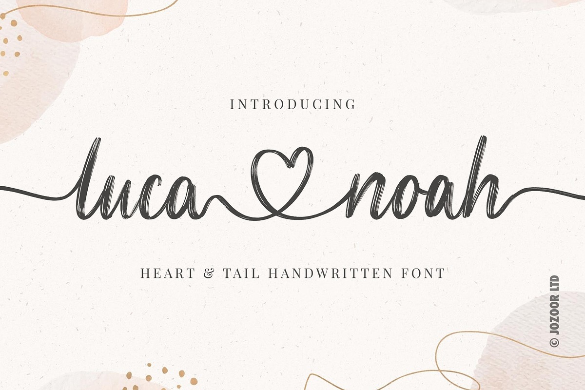 Luca Noah - Brush Heart Script Font, a Script Font by Jozoor (Photo 1 of 6)