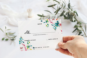 Flower wedding card set
