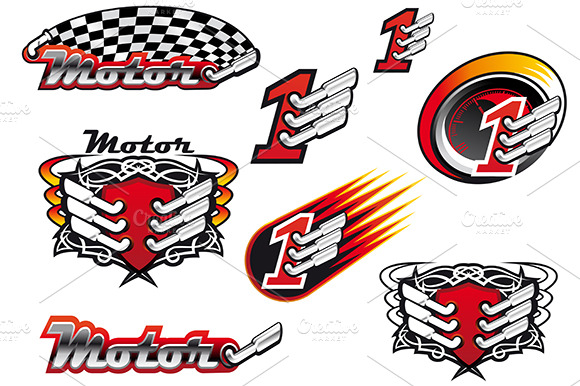 Racing And Motocross Emblems