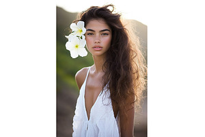 Hawaiian bridal hairstyle with, a Nature Photo by Lermont51