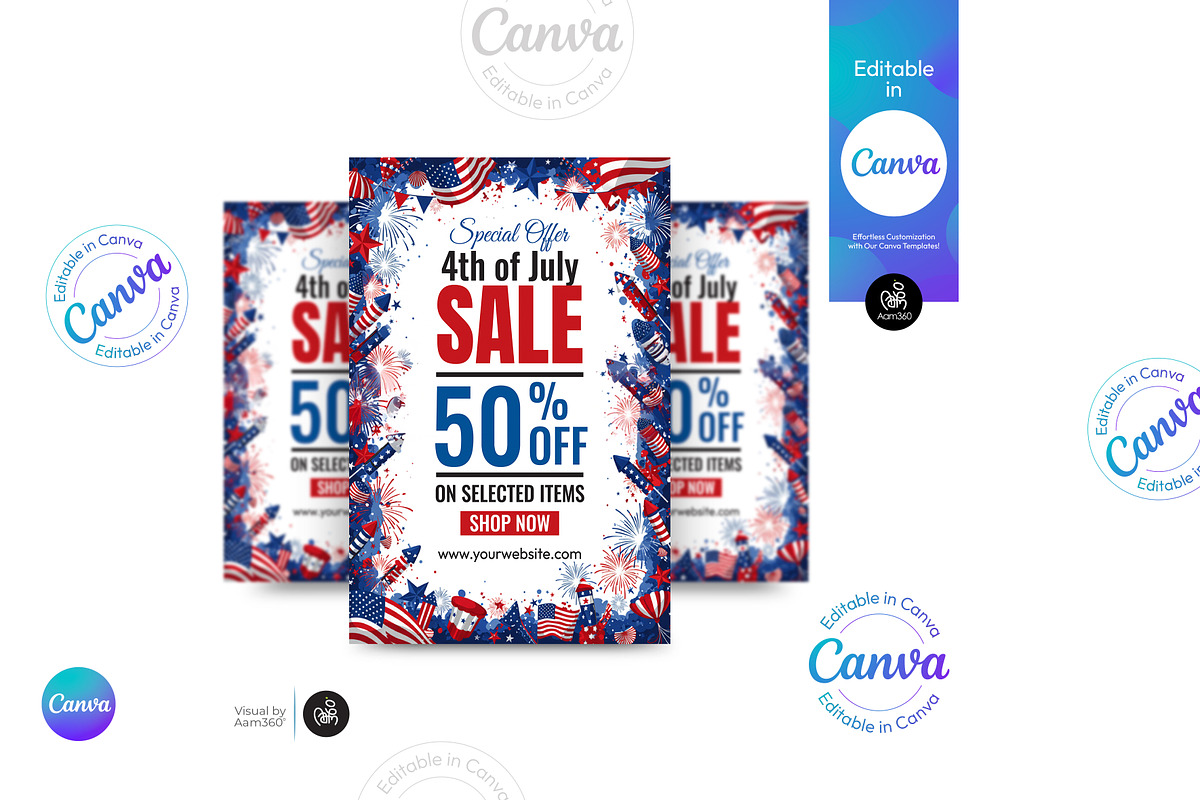 4th Of July sale Flyer, a Flyer Template by Aam360 (Photo 3 of 3)