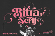 Bitra - Beauty Serif Family, a Serif Font by creativemedialab (Thumbnail 1 of 17)