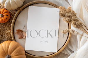 Autumn Pumpkins Invitation Mockup