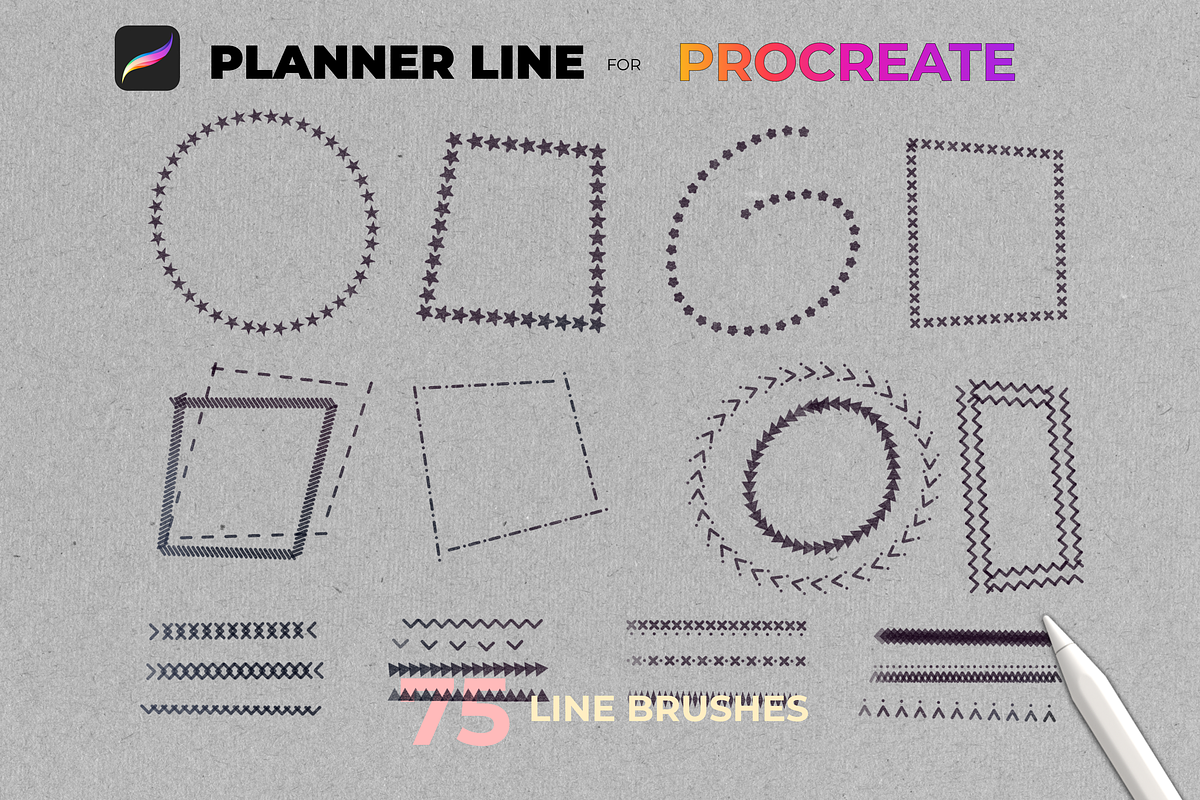 Linear brushes patterns Procreate, a Brush Add-On by Graphics Resources (Photo 11 of 15)