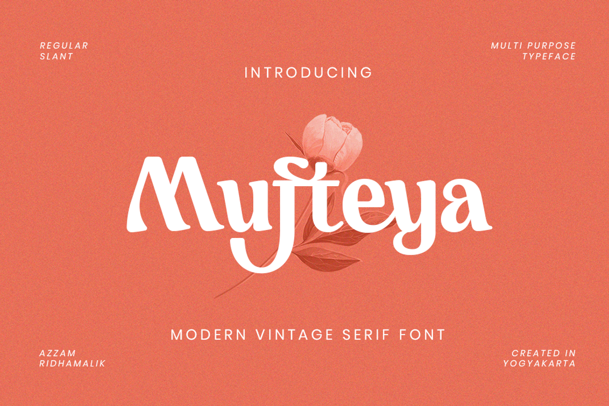 Mufteya - Retro Serif Font, a Serif Font by Zarma Type (Photo 1 of 14)