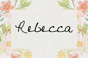 Rebecca OTF Font, a Script Font by Hunt Family Design (Thumbnail 1 of 2)