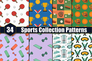 34 Sports Collection Patterns, a Pattern Graphic by protabsorkar11