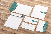 Mockup Stationery Kit on Wood and Ma, a Product Mockup by LESZ Design (Thumbnail 5 of 6)