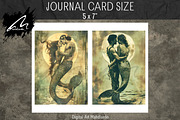 Vintage Mermaid Couple, Paper Print, a Person Illustration by Digital Art Mahdiseño (Thumbnail 4 of 9)