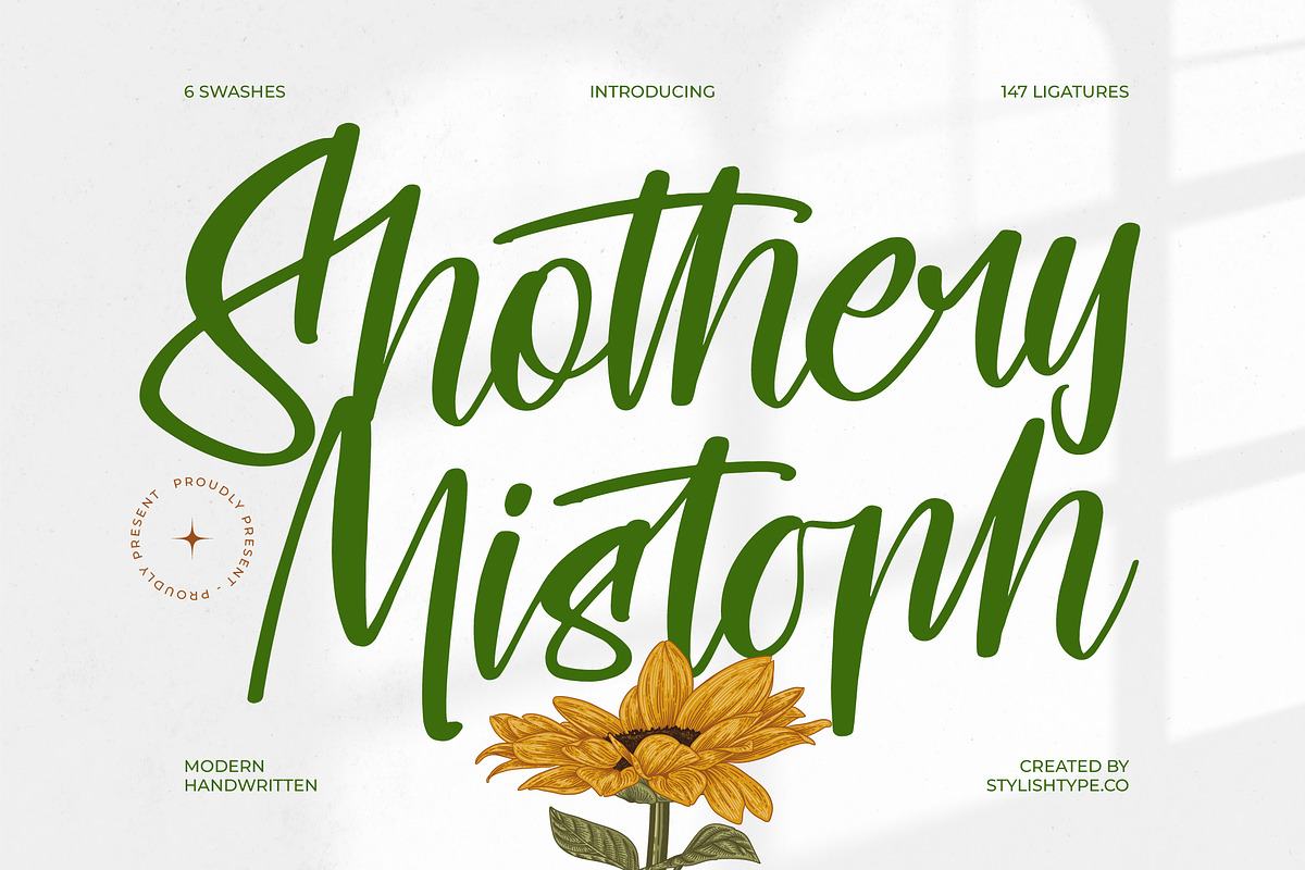Shothery Mistoph Modern Handwritten, a Script Font by stylishtype.co (Photo 1 of 20)