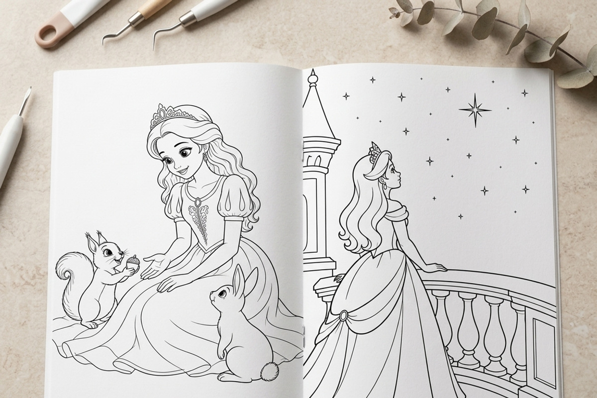 Magical Princess Coloring Book Vol28, a Person Illustration by ikarifq shop (Photo 3 of 7)