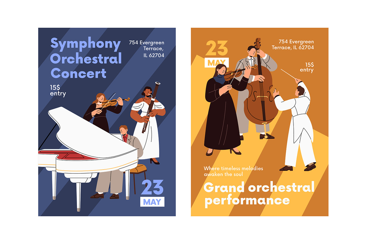 Symphonic orchestra musicians set, a Person Illustration by PaperTrident (Photo 4 of 5)